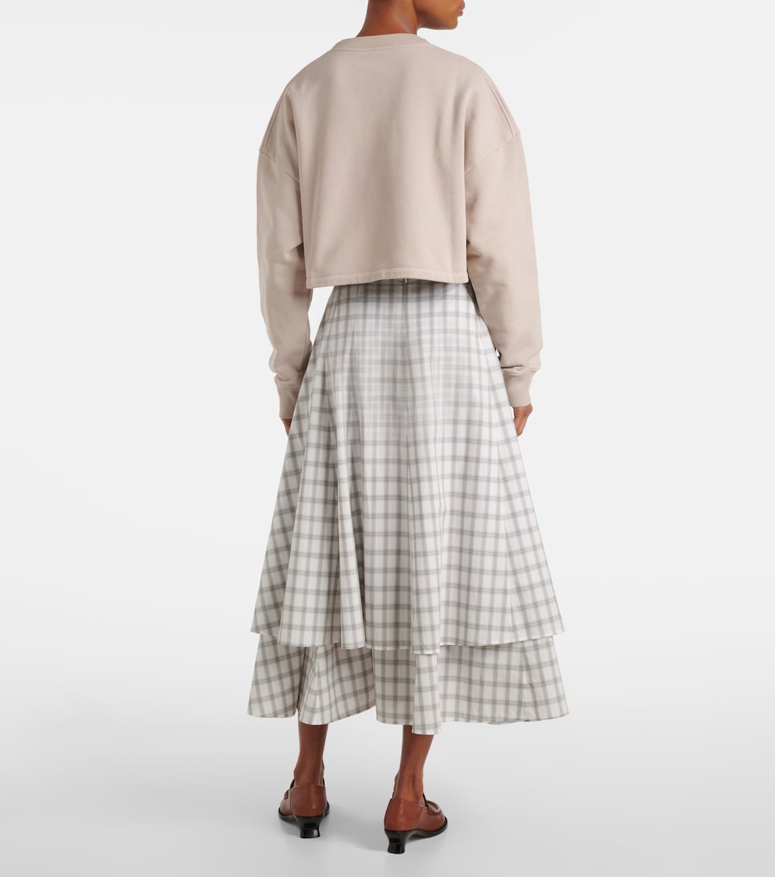 Sudadera cropped de algodón con anagrama | Loewe