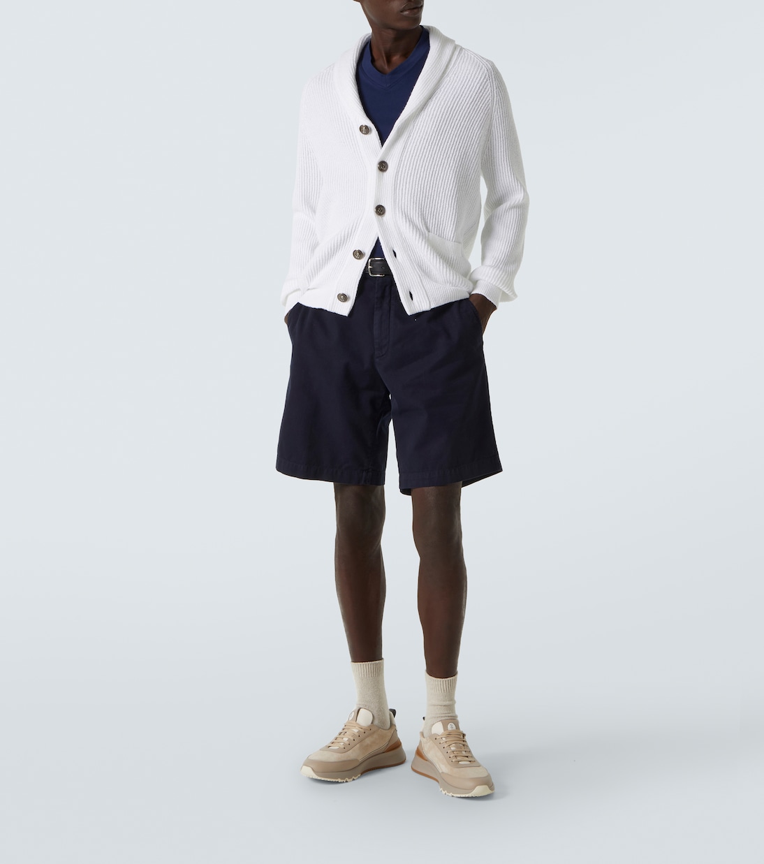 Cotton twill Bermuda shorts | Brunello Cucinelli