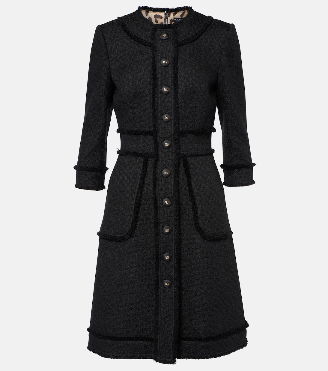 Abito midi DG in bouclé di misto lana | Dolce&Gabbana