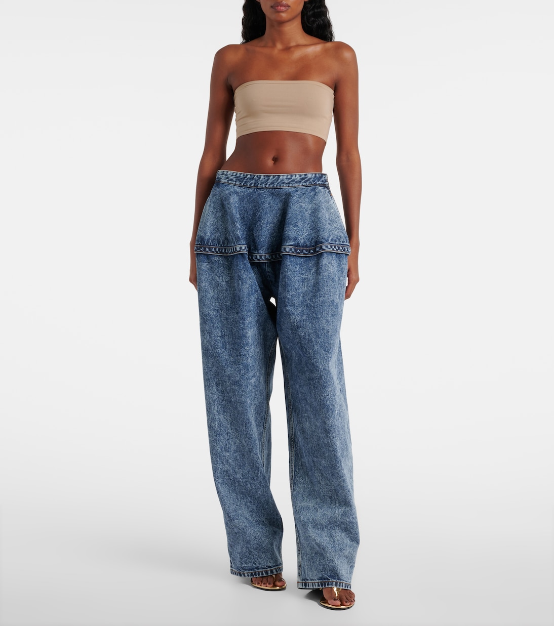 Jeans a gamba larga e vita bassa | Alaïa