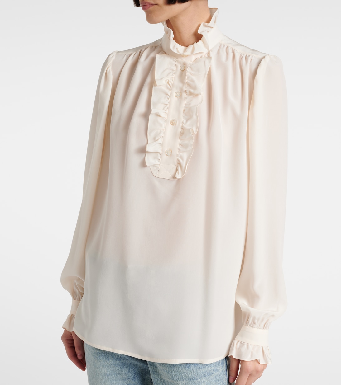 Blusa Meredith in seta con volant | Stella McCartney