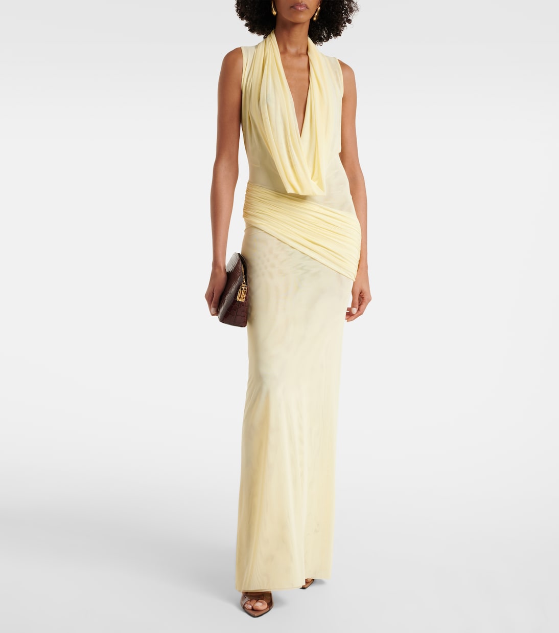 Abito lungo con mesh | David Koma