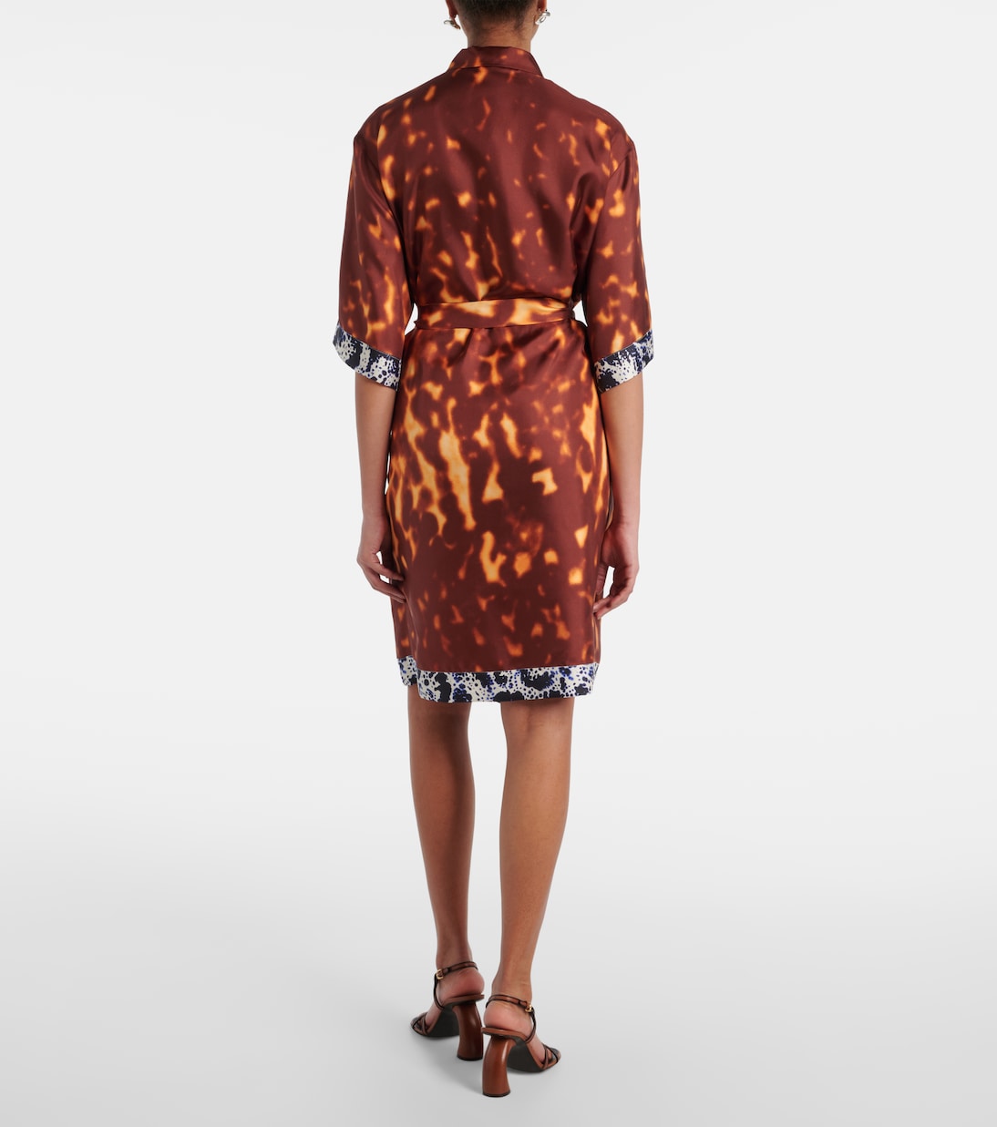 Abito chemisier in seta con stampa | Dries Van Noten