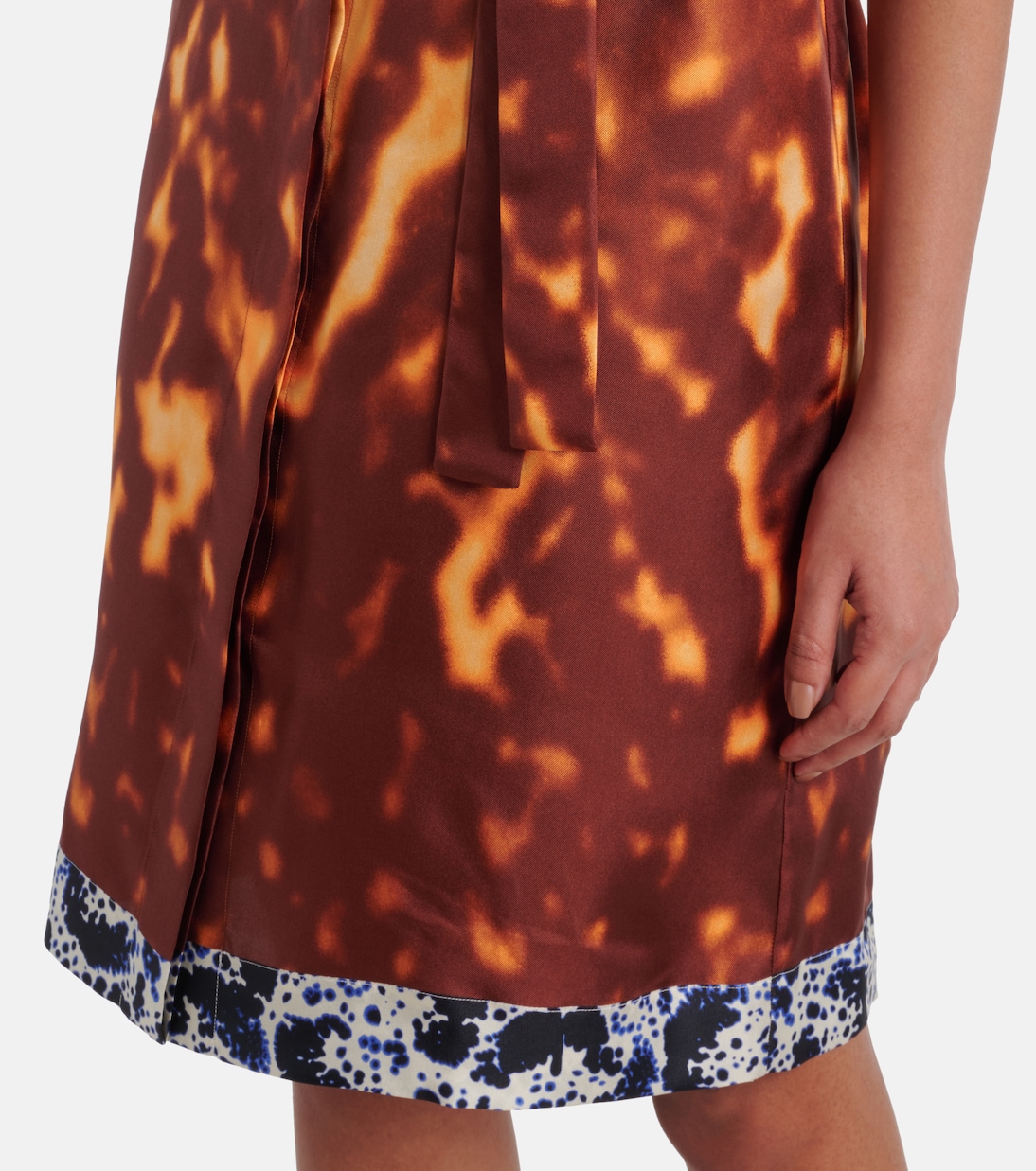 Abito chemisier in seta con stampa | Dries Van Noten