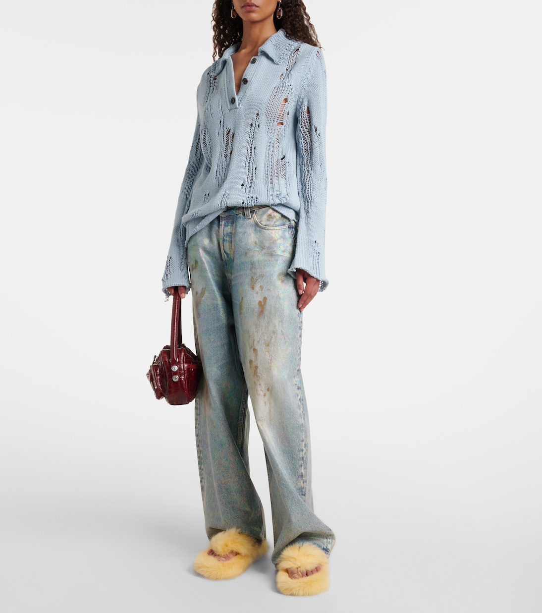 Shearling thong sandals | Acne Studios