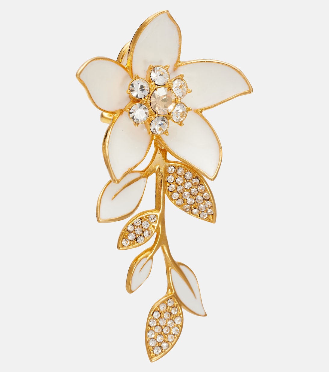 Pendientes Jasmine Vine adornados con esmalte | Oscar de la Renta