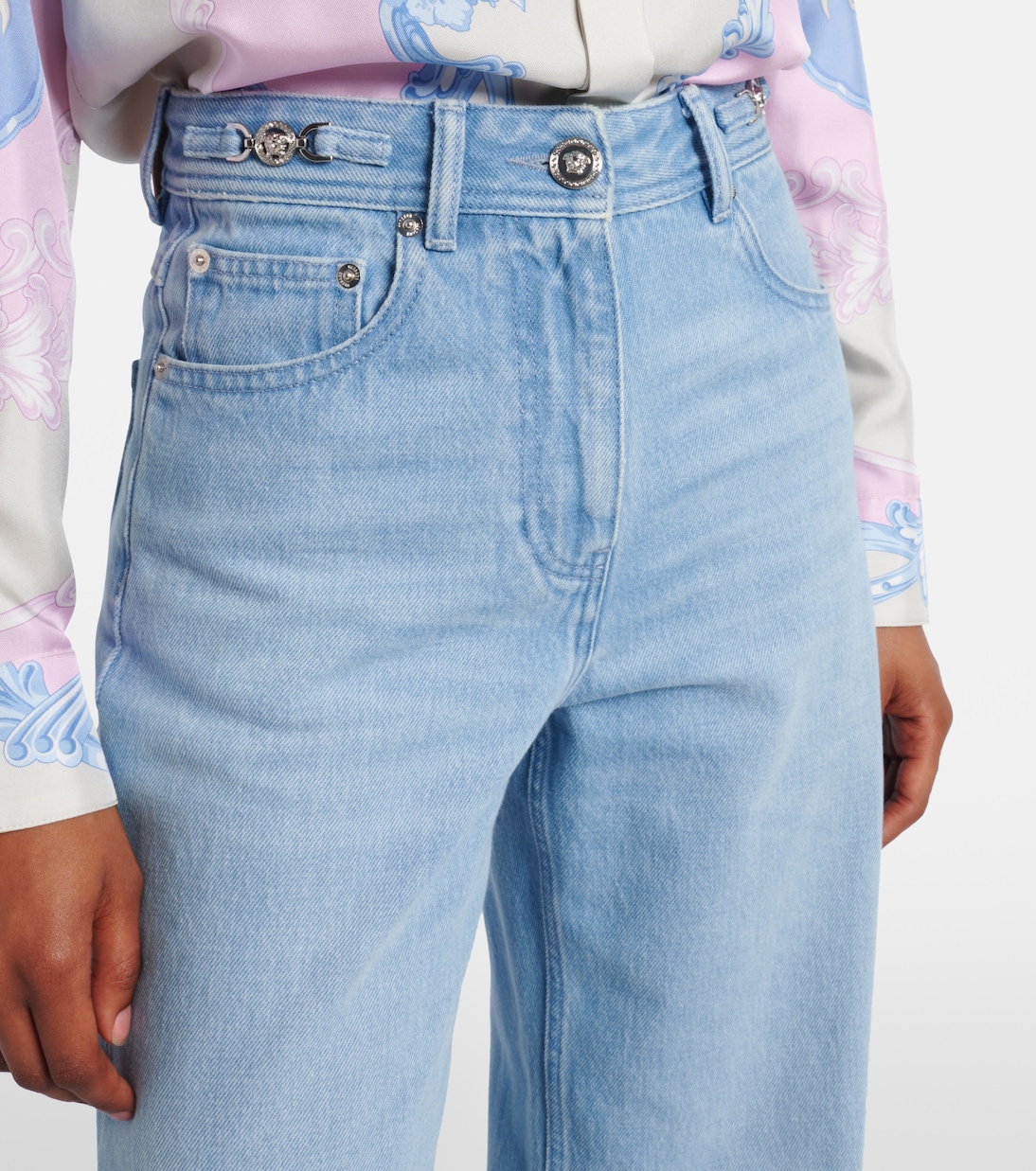 High-rise wide-leg jeans | Versace