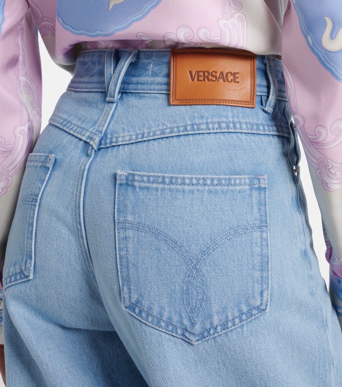 High-rise wide-leg jeans | Versace