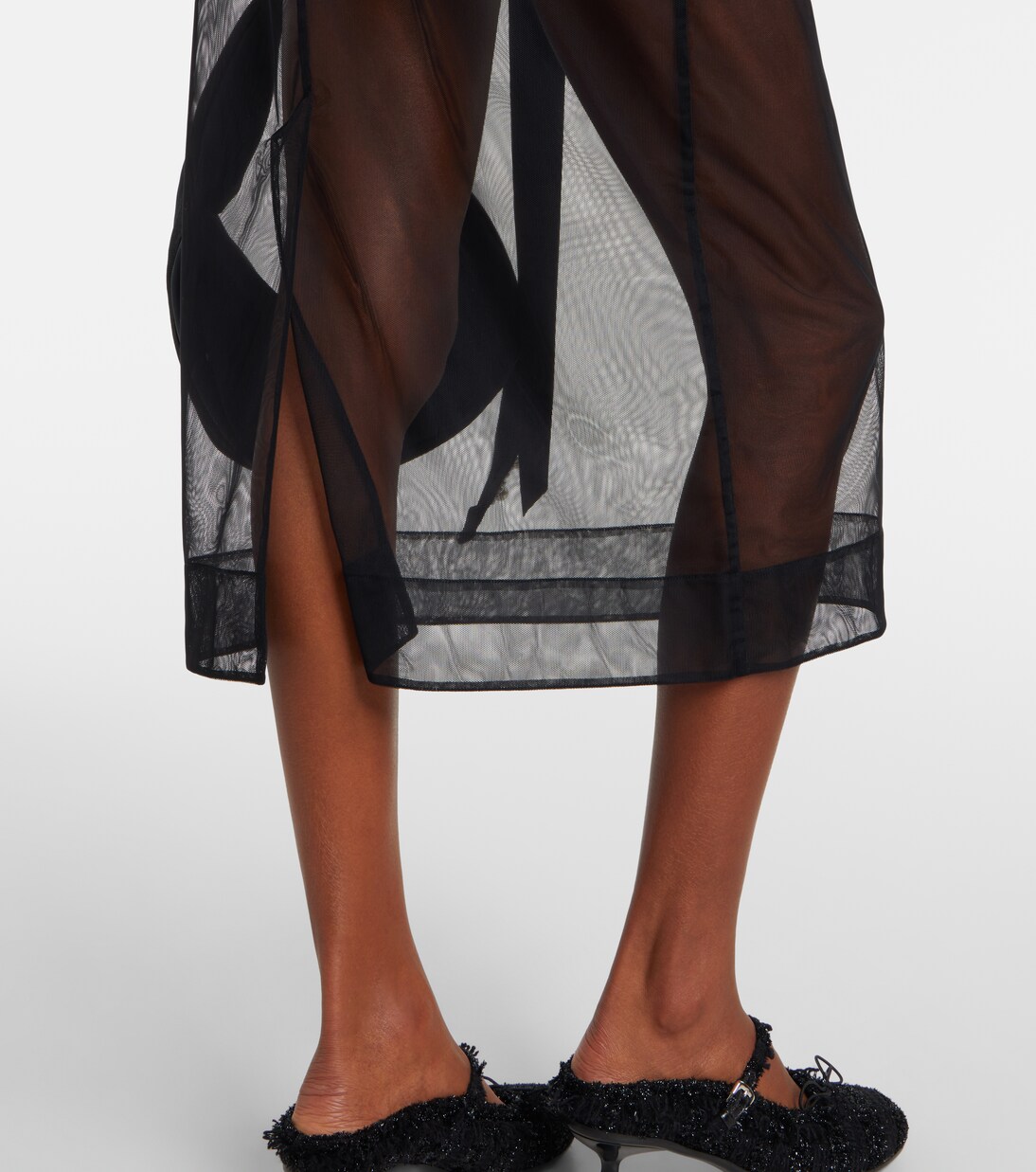 Bow-detail sheer tulle midi skirt  | Simone Rocha