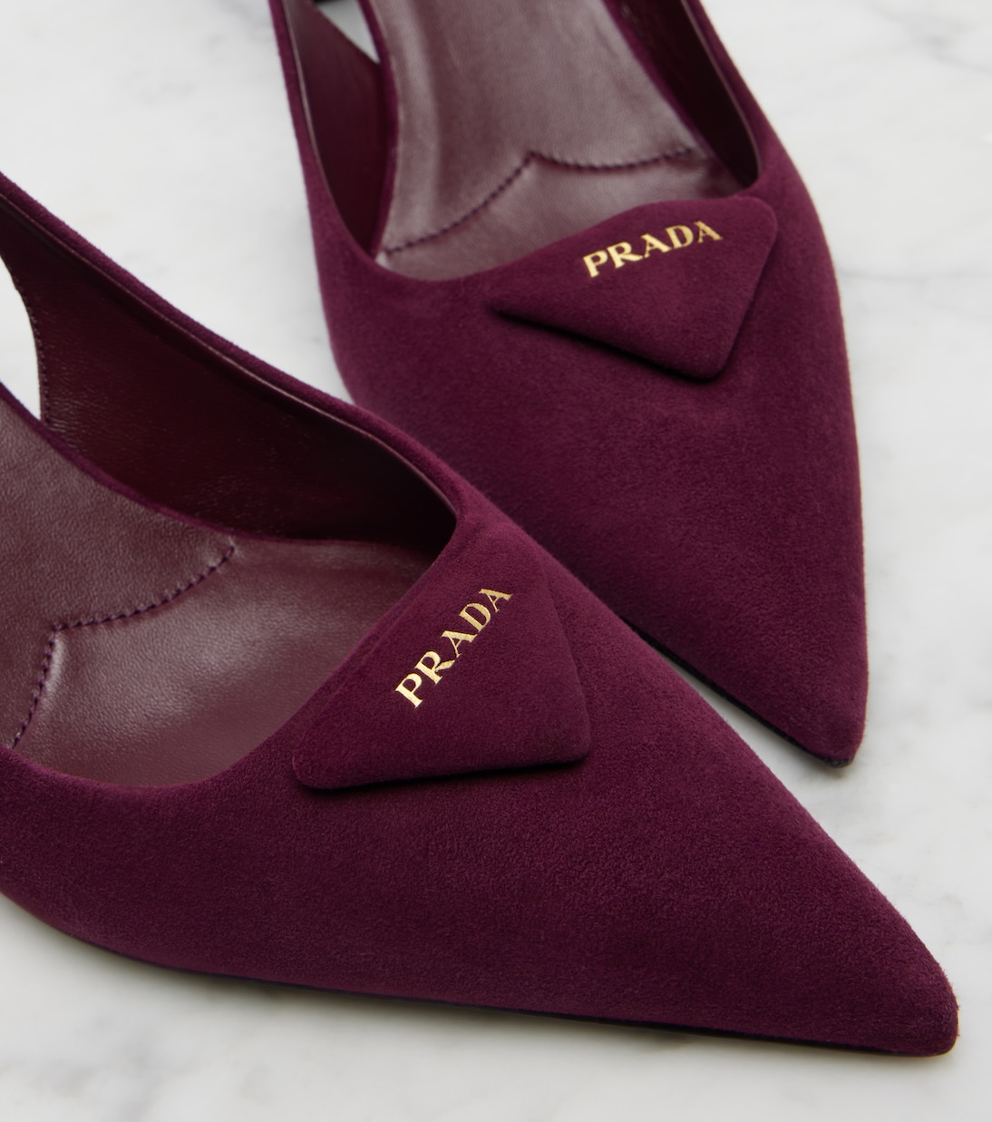 Escarpins slingback 75 en daim | Prada