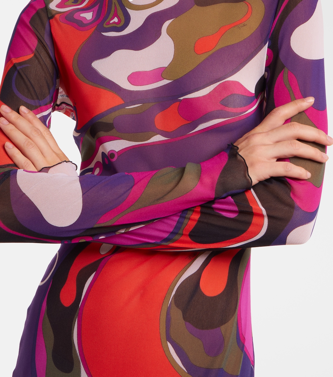 Orchidee mesh maxi dress | Pucci