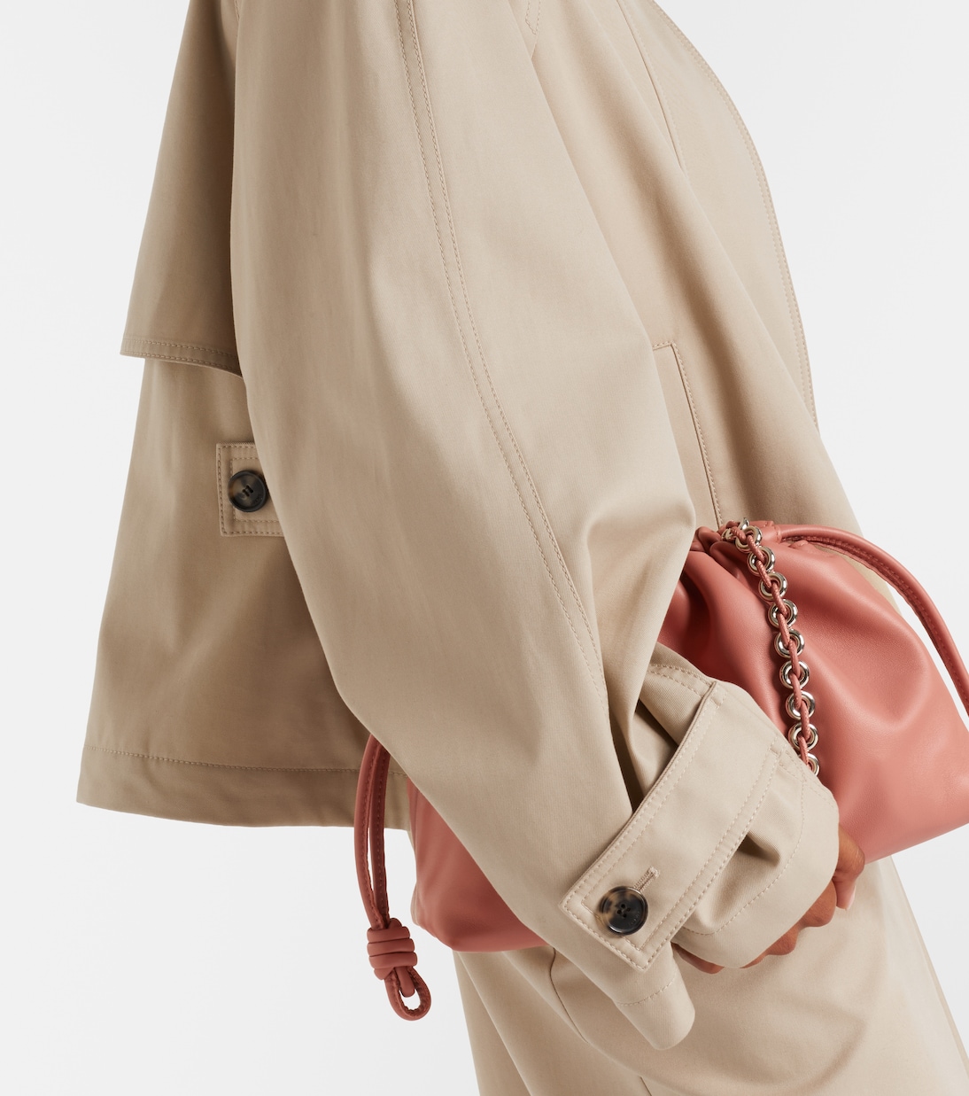 Leather-trimmed cotton and silk jacket | Loewe