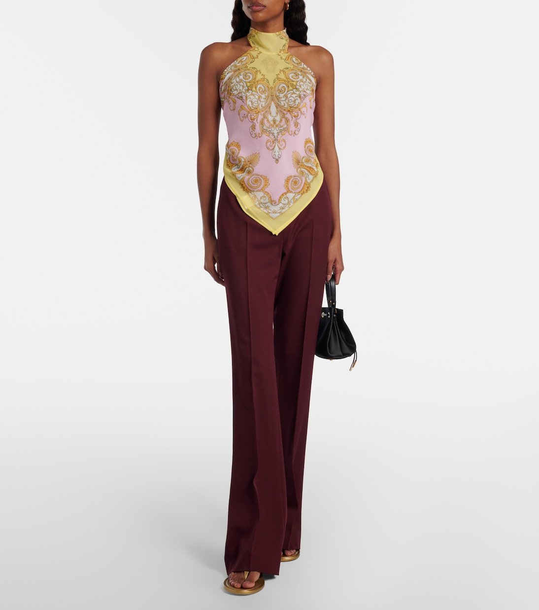 Printed georgette top | Versace