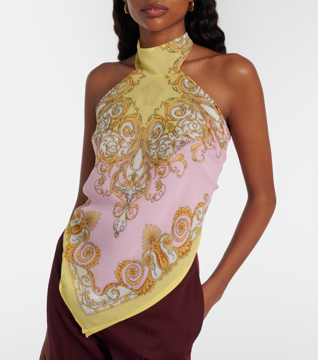 Printed georgette top | Versace