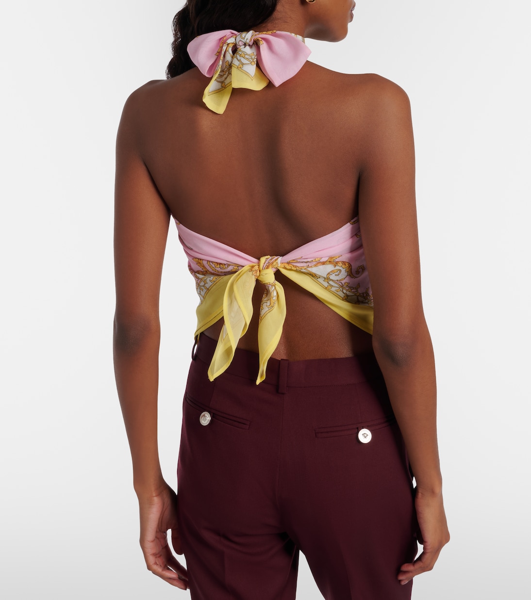 Printed georgette top | Versace