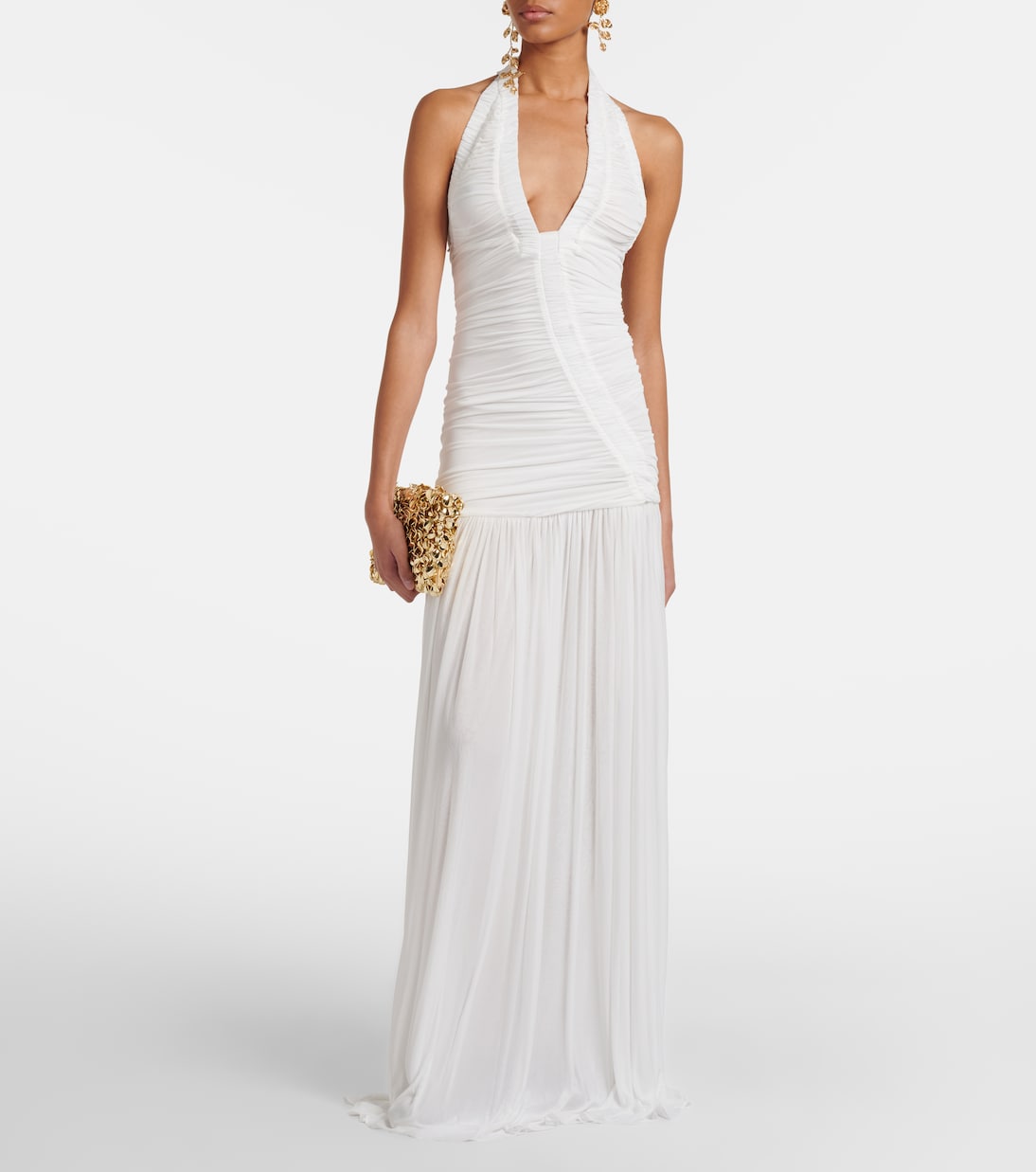 Bridal Orion ruched halterneck gown | Christopher Esber