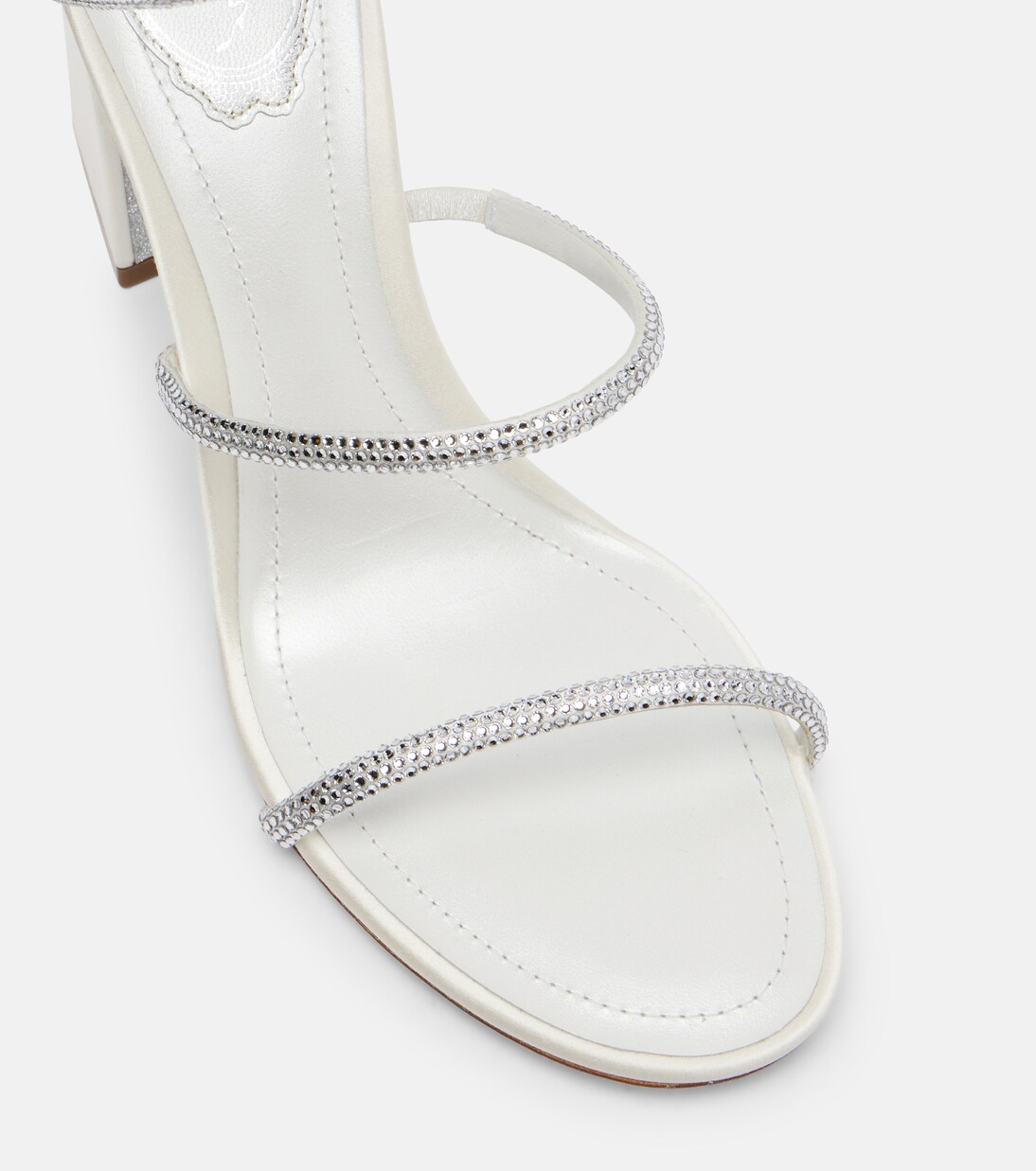 Sandalen 80 aus Satin mit Kristallen | Rene Caovilla