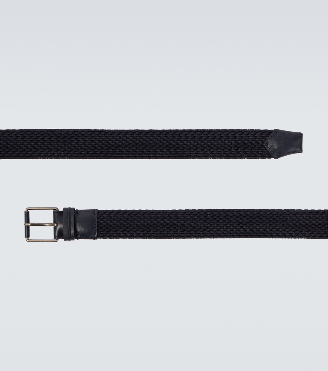 Braided leather-trimmed belt | Zegna