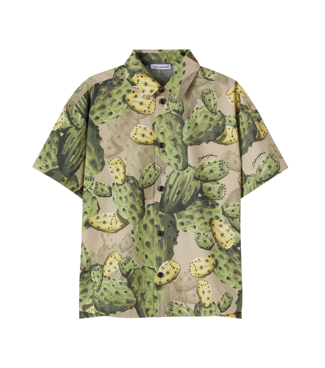 Printed cotton poplin bowling shirt | Dolce&Gabbana Kids