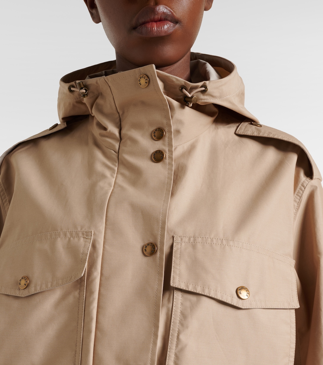 Carex cropped hooded cotton-blend poplin jacket | Moncler