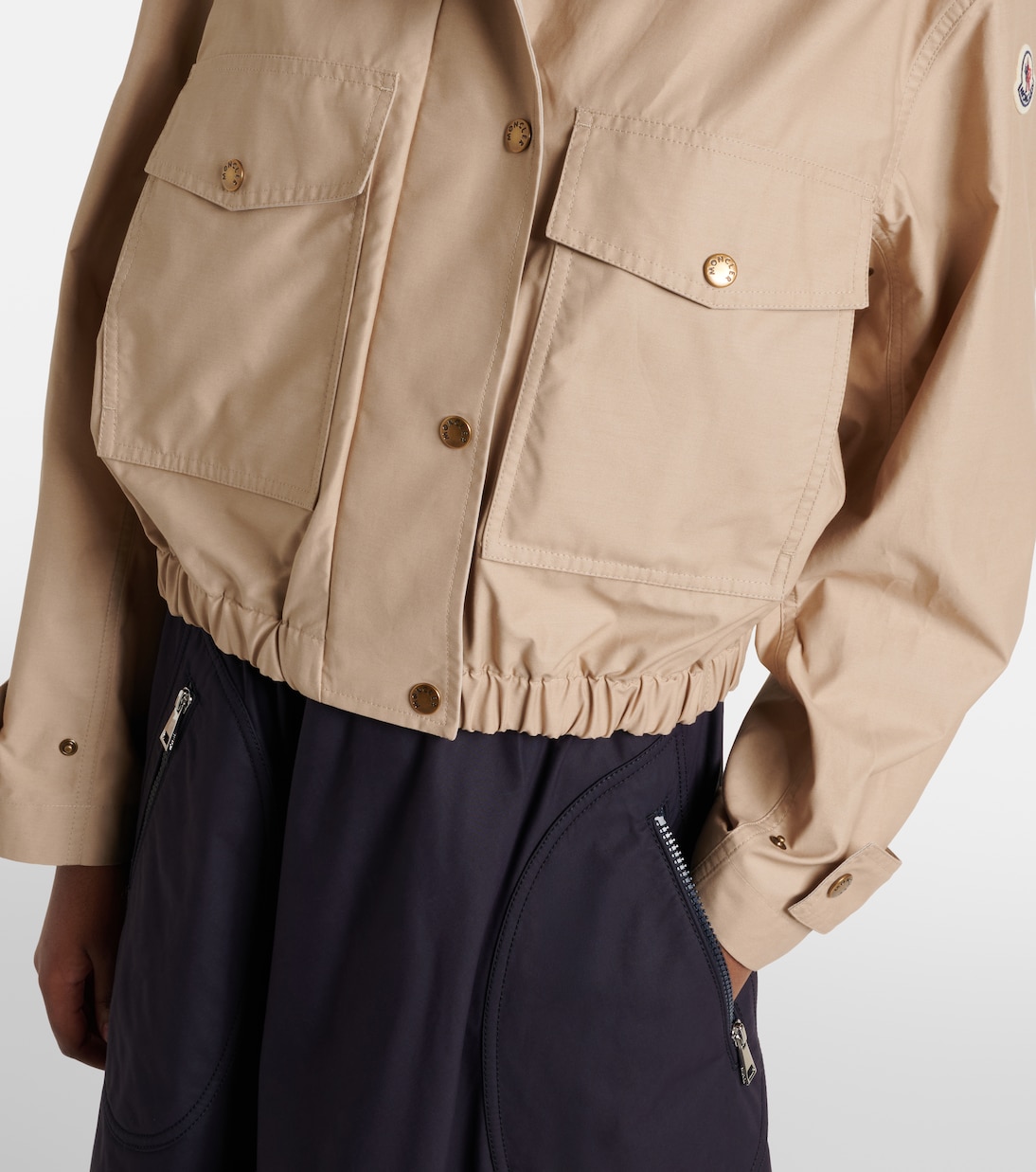 Carex cropped hooded cotton-blend poplin jacket | Moncler