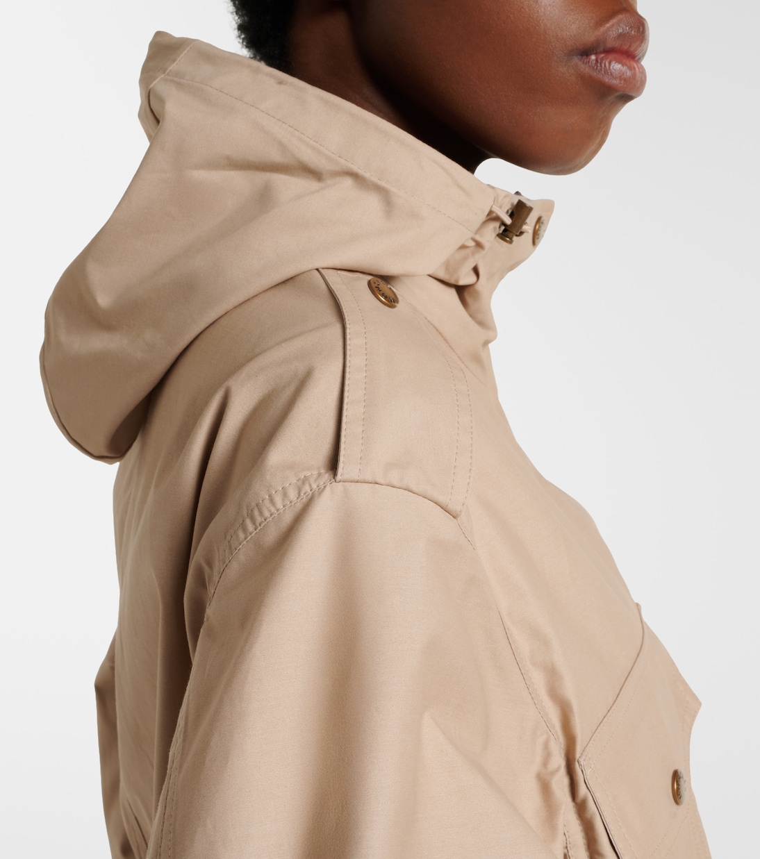Carex cropped hooded cotton-blend poplin jacket | Moncler