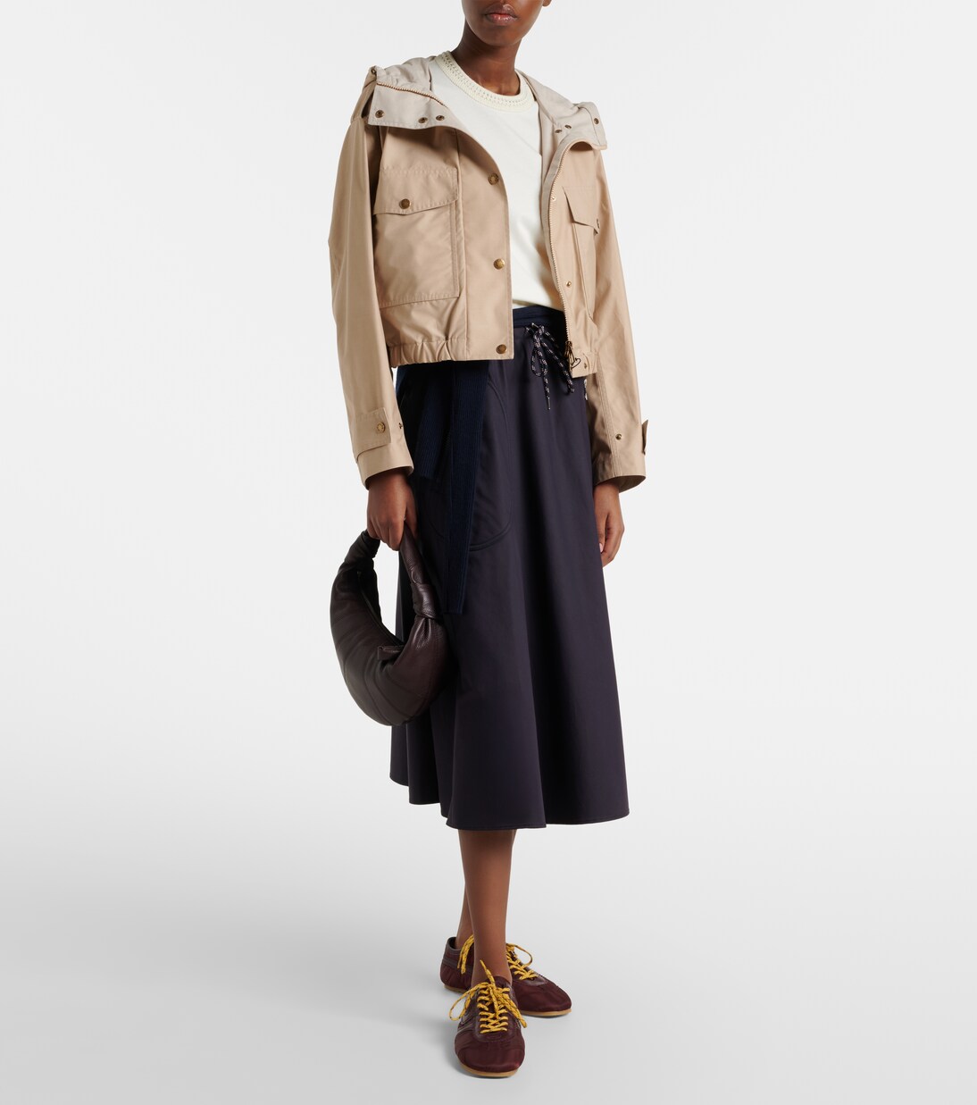 Carex cropped hooded cotton-blend poplin jacket | Moncler