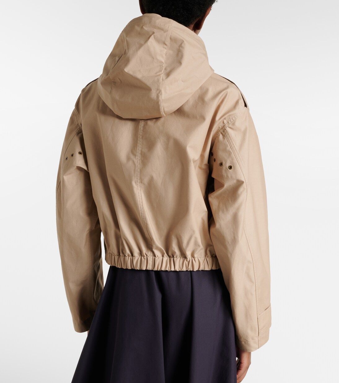 Carex cropped hooded cotton-blend poplin jacket | Moncler