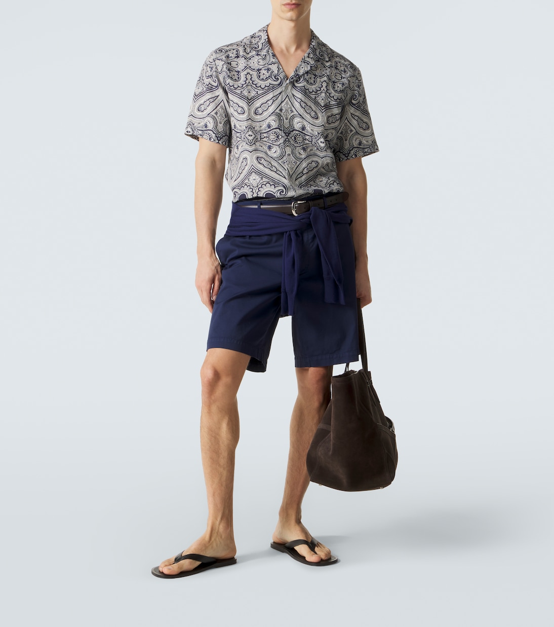 قميص بولينج من الكتان بطبعات بازيلي Maitan | Orlebar Brown