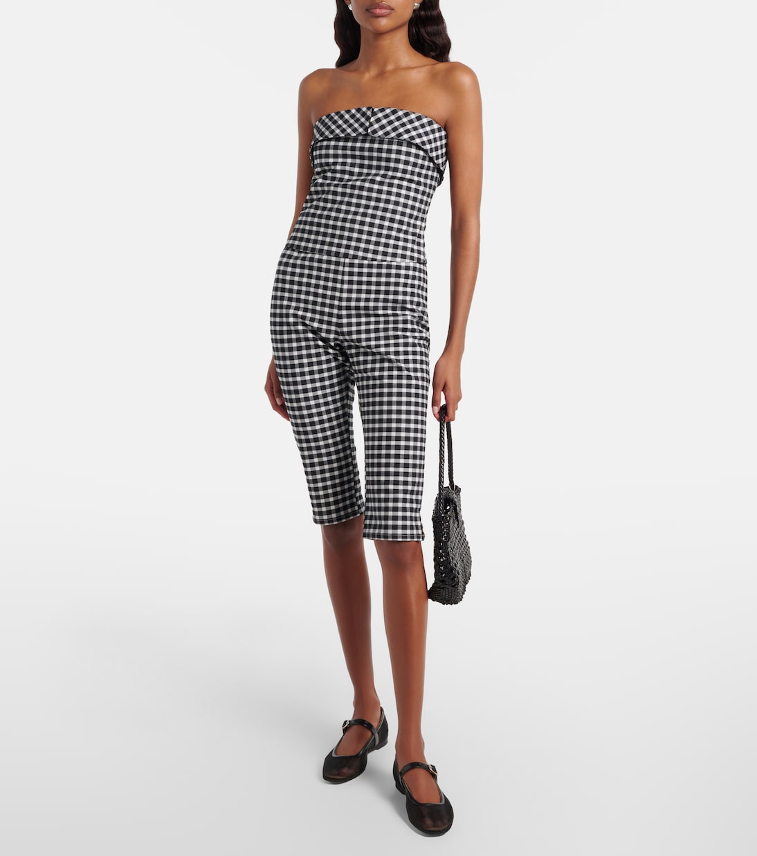 Chiara gingham cotton-blend capri pants | Posse