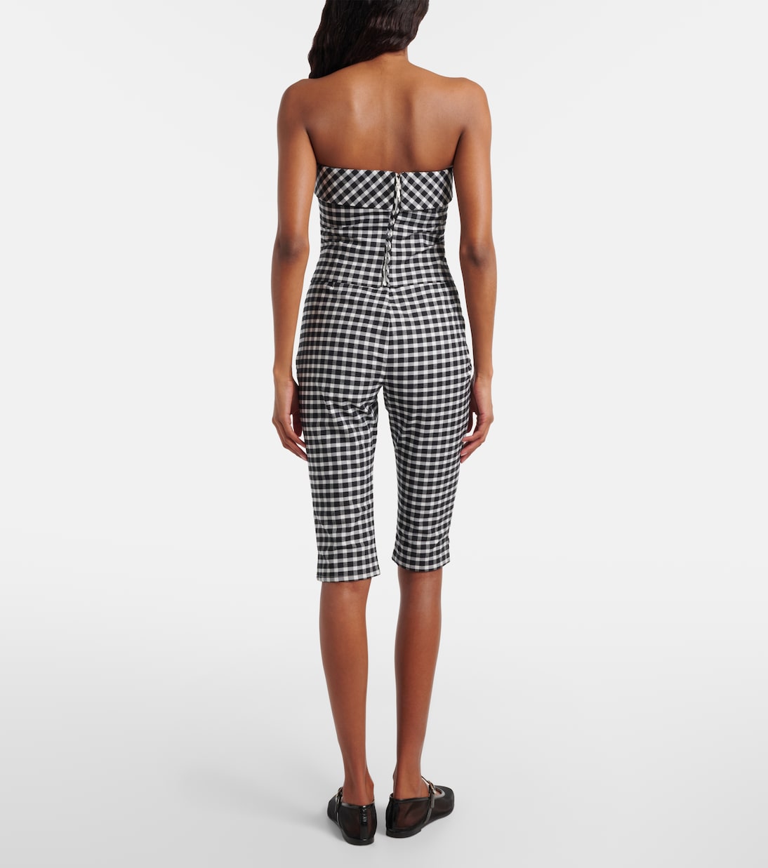 Chiara gingham cotton-blend capri pants | Posse