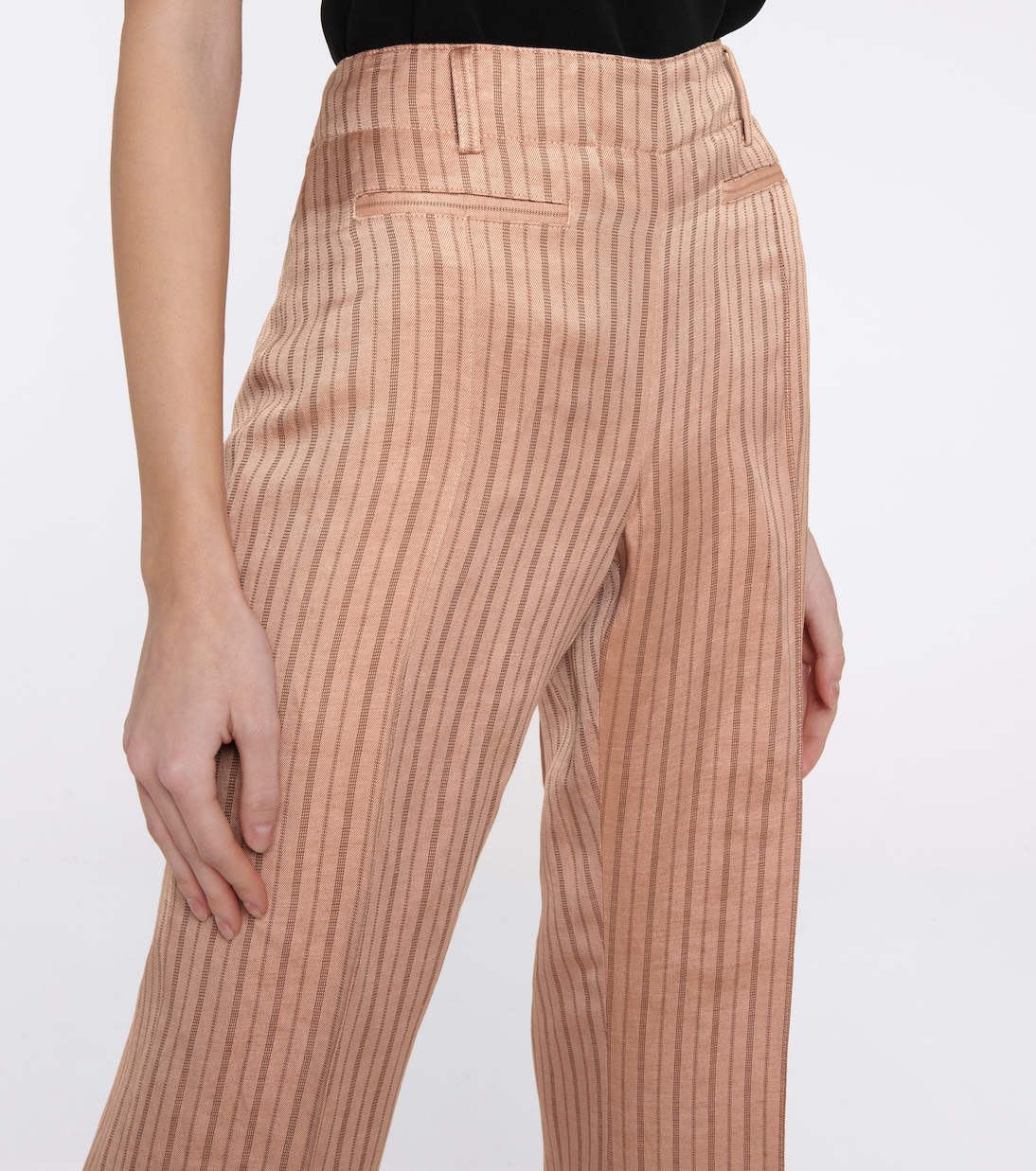 High-rise straight linen-blend pants | Acne Studios