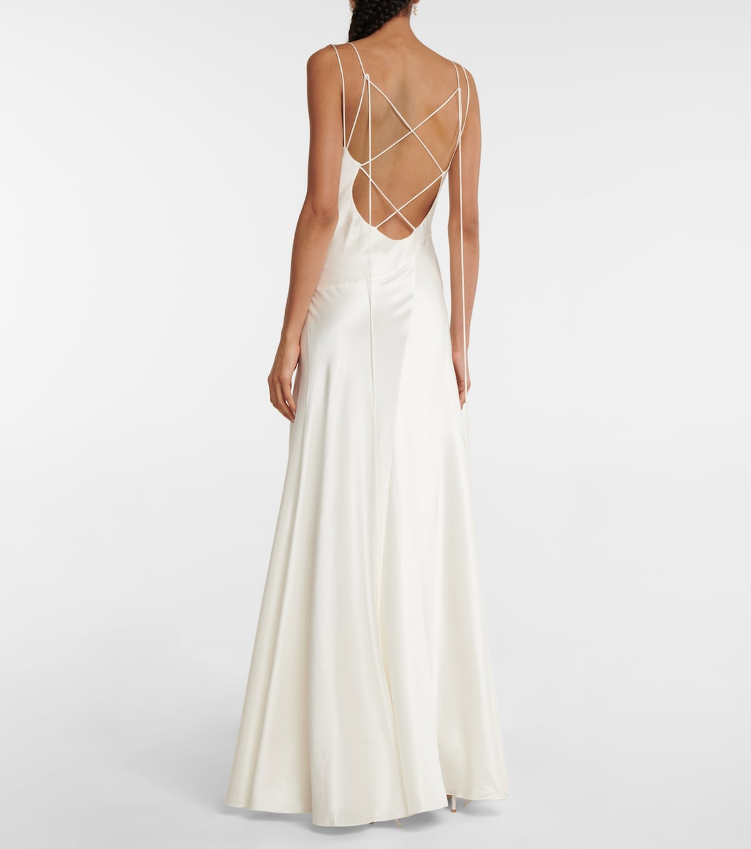 Robe longue de mariée Nadia en satin de soie | Roksanda