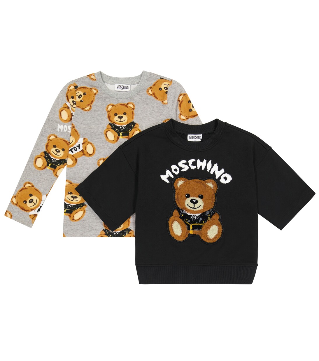 Felpa e T-shirt in cotone con stampa | Moschino Kids