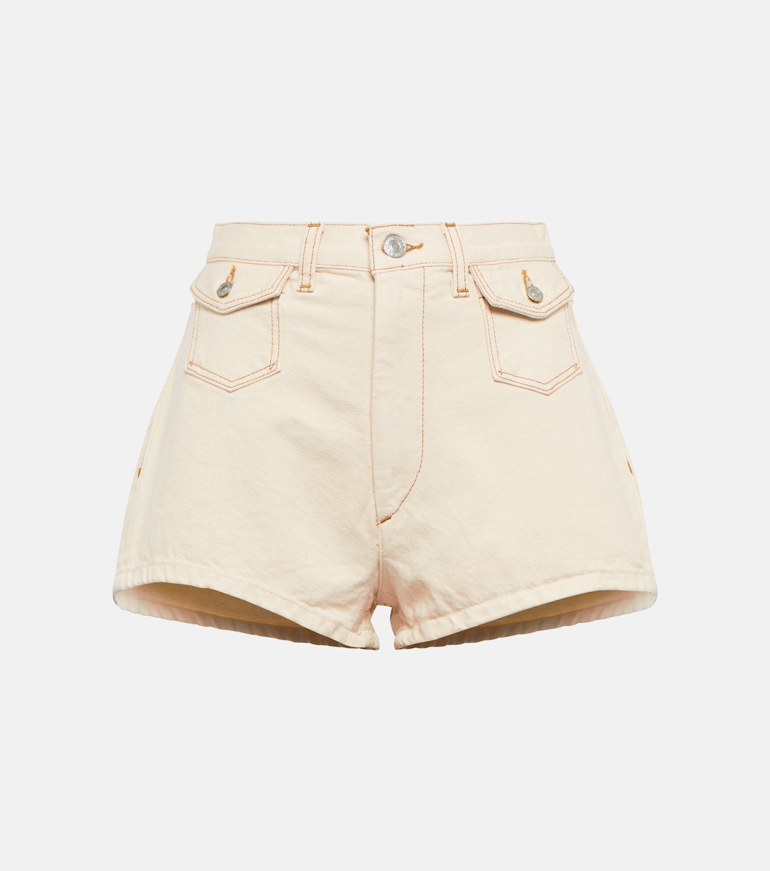 70s Pocket high rise denim shorts in white Re Done Mytheresa