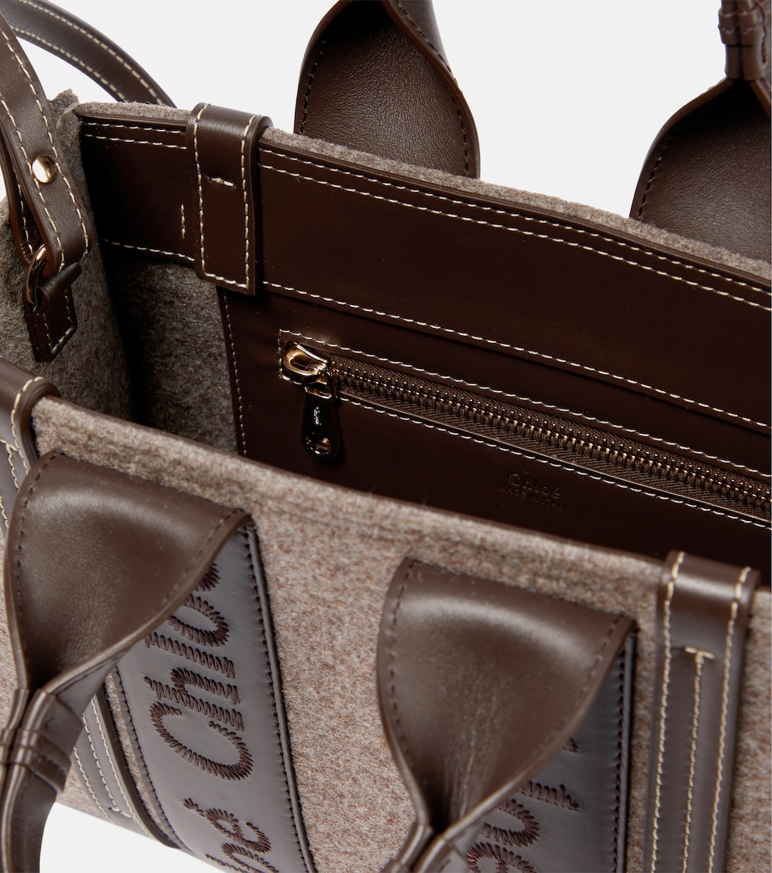 Woody Small felted tote bag | Chloé
