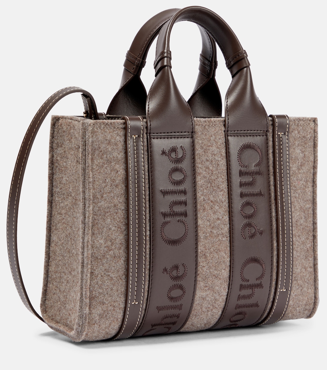 Woody Small felted tote bag | Chloé