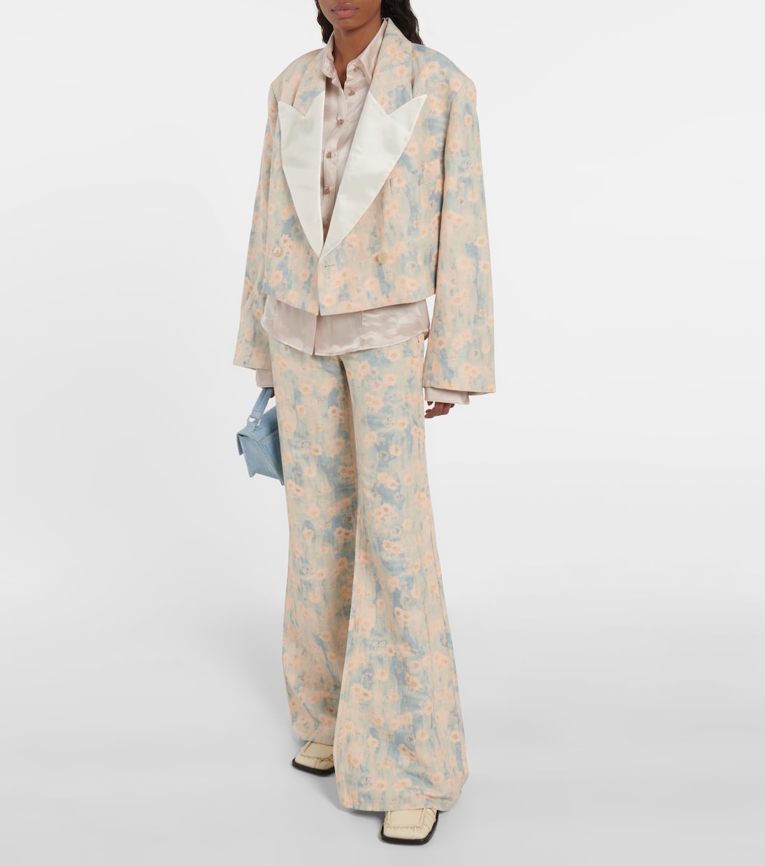 Blazer raccourci oversize à fleurs | Acne Studios