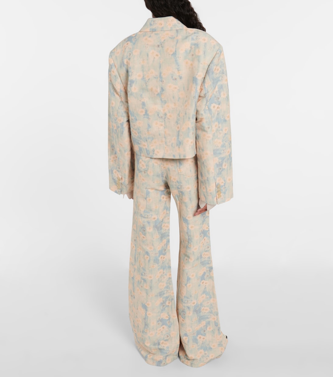 Blazer raccourci oversize à fleurs | Acne Studios
