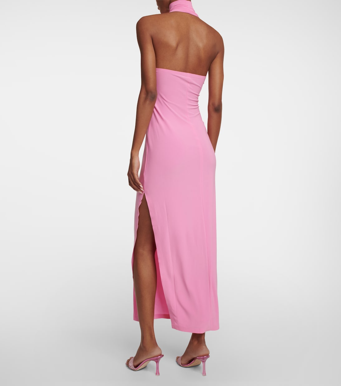 Halterneck jersey maxi dress | Norma Kamali