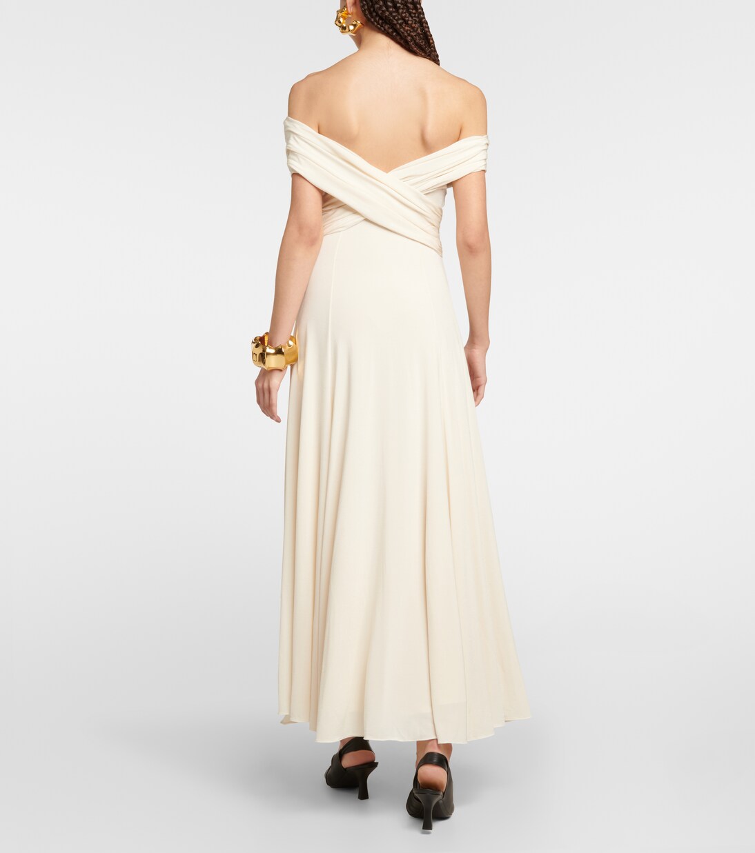 Bruna off-shoulder crêpe maxi dress | Khaite