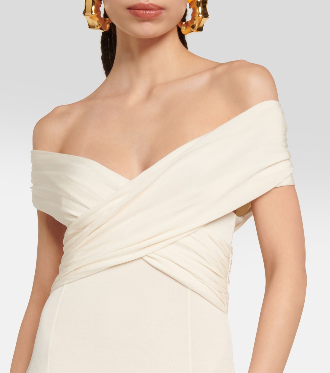 Bruna off-shoulder crêpe maxi dress | Khaite