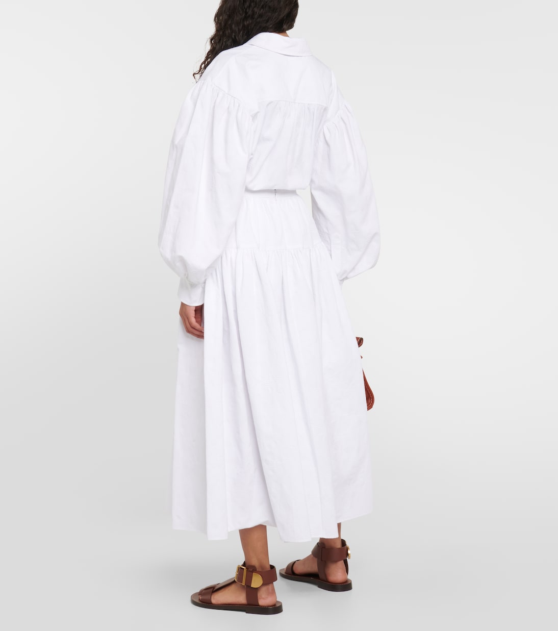 Jupe longue à taille mi-haute en coton | Chloé