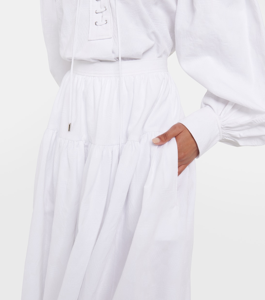 Jupe longue à taille mi-haute en coton | Chloé