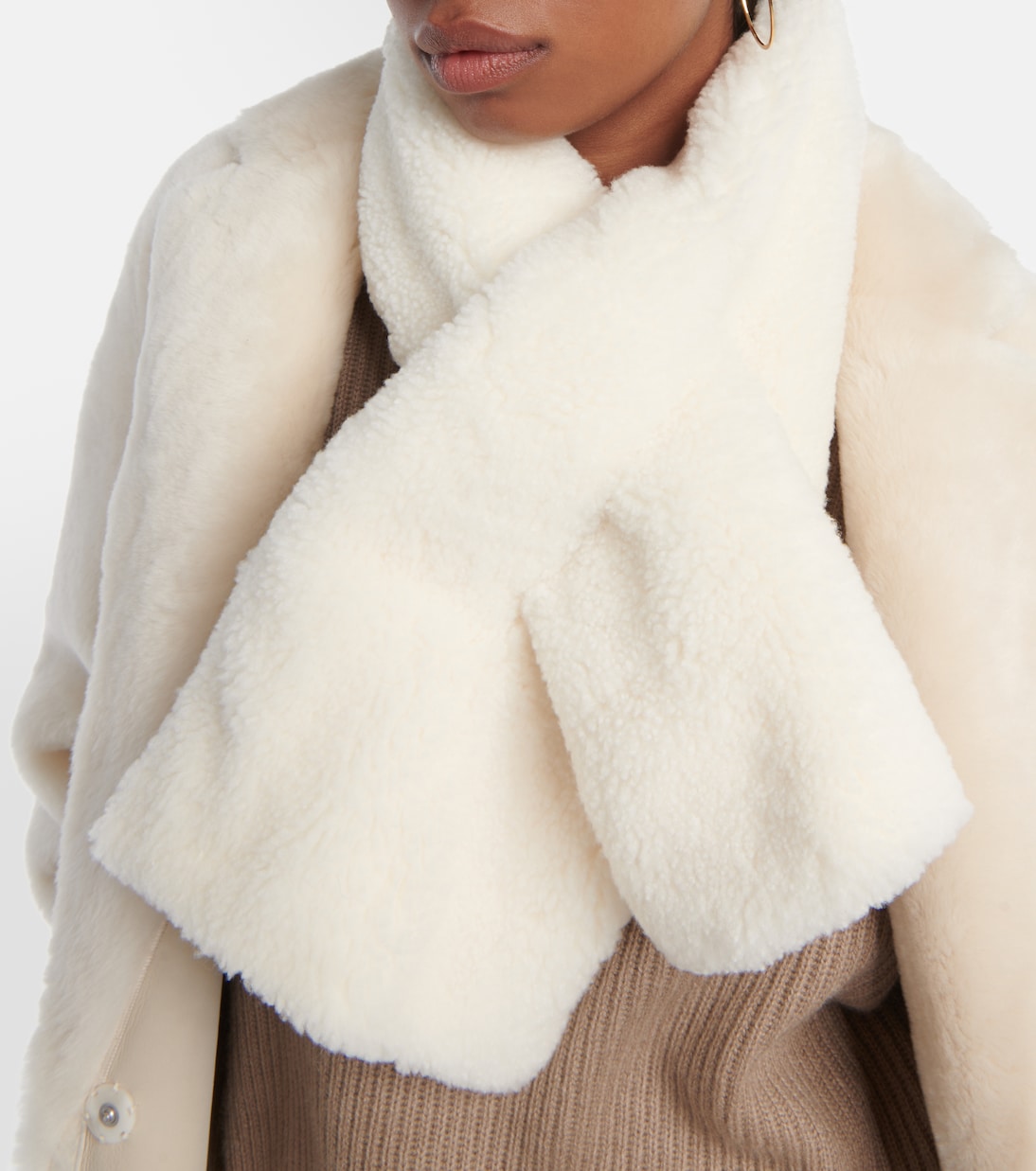 Sciarpa imbottita in shearling | Yves Salomon