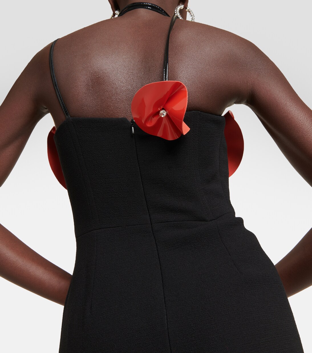 Floral-appliqué wool crepe minidress | David Koma