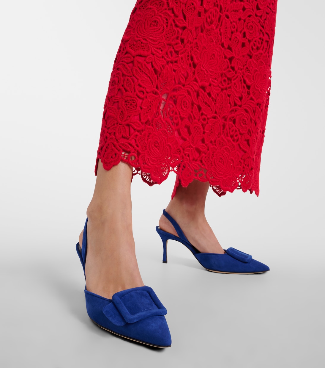 Slingback-Pumps Maysli aus Veloursleder | Manolo Blahnik