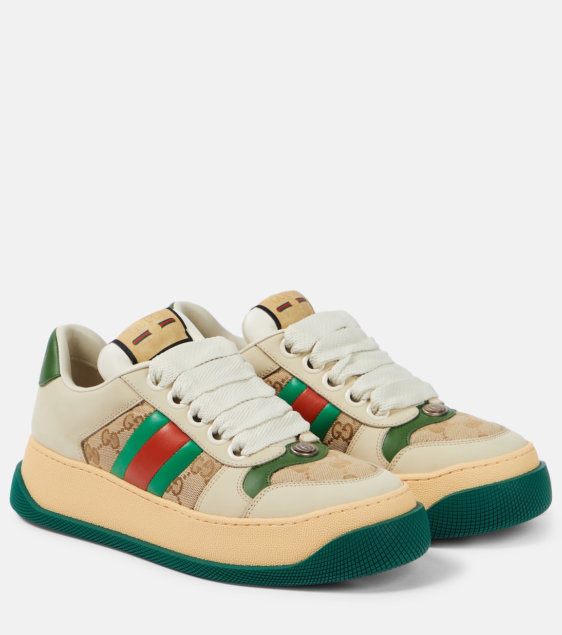 Screener leather sneakers in multicoloured Gucci Mytheresa