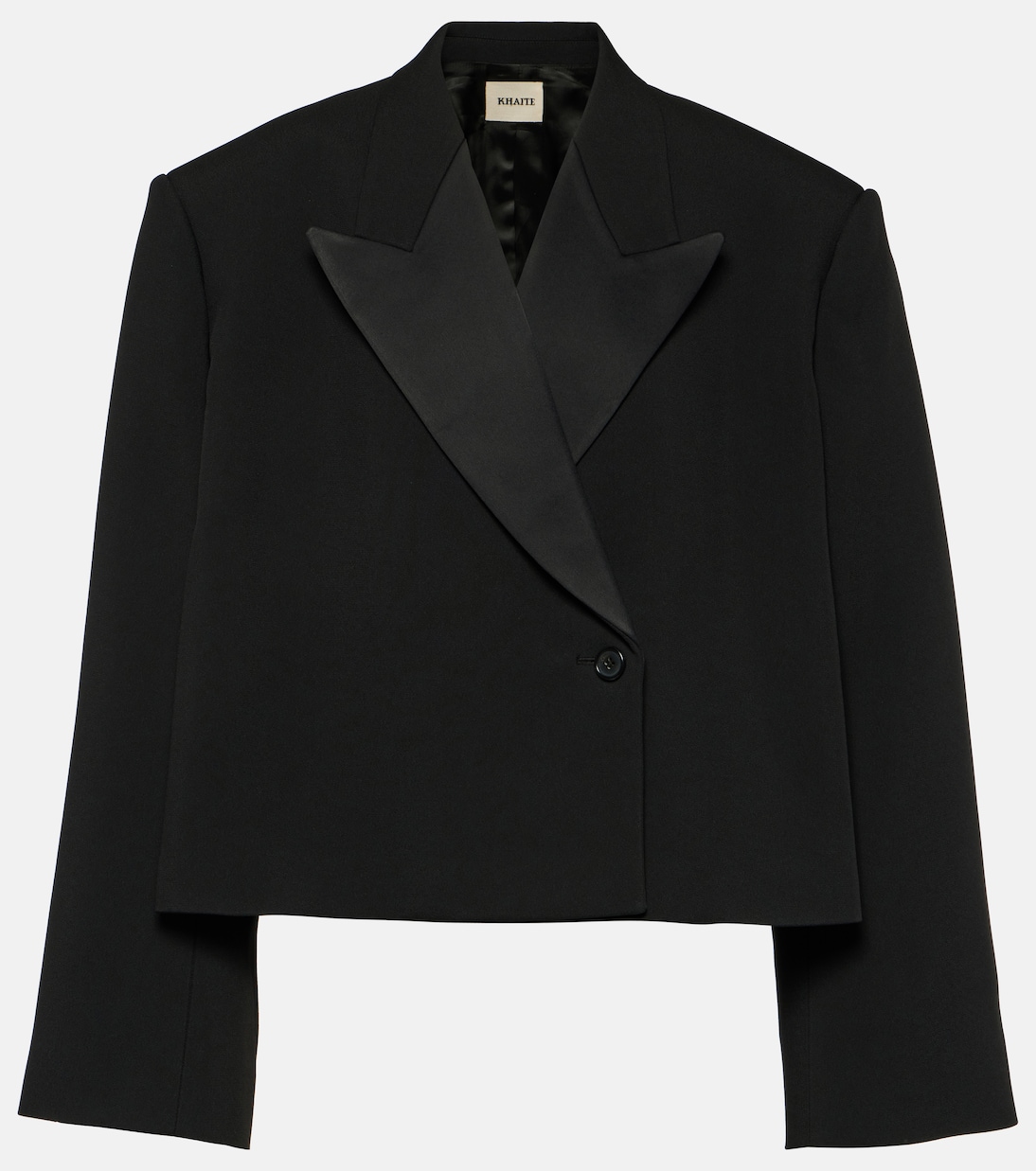 Raymond cropped satin blazer | Khaite