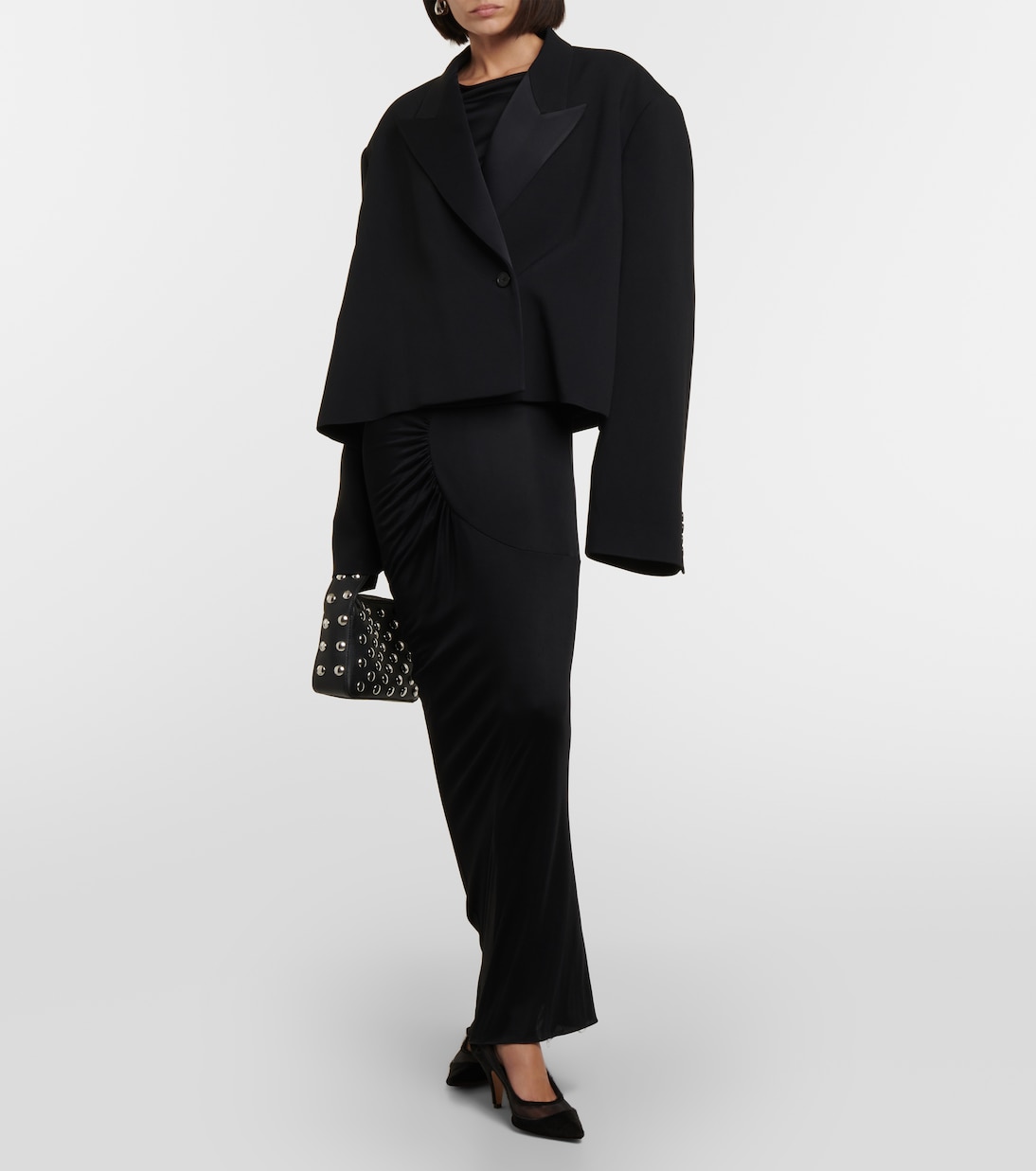 Raymond cropped satin blazer | Khaite